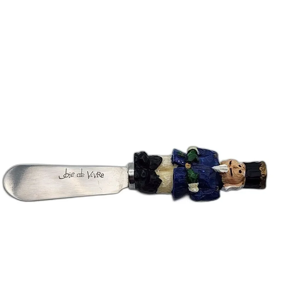 (4) Joie de Vivre Christmas Spreaders Knives Santa Reindeer Snowman Nutcracker